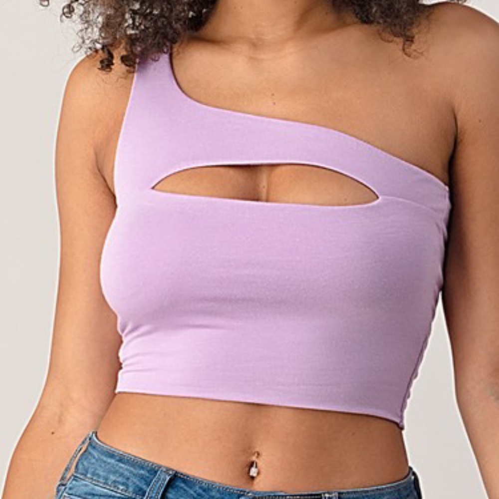 One Shoulder Crop Top Tee